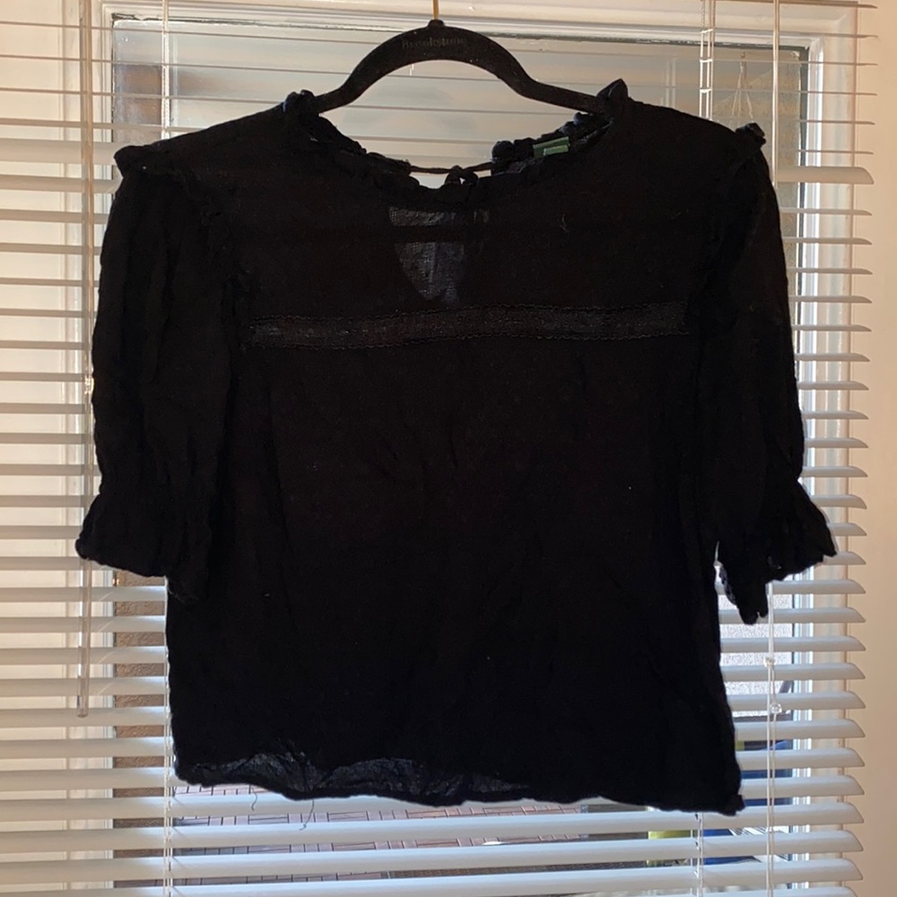 Wild fable black high neck short sleeve shirt Size M